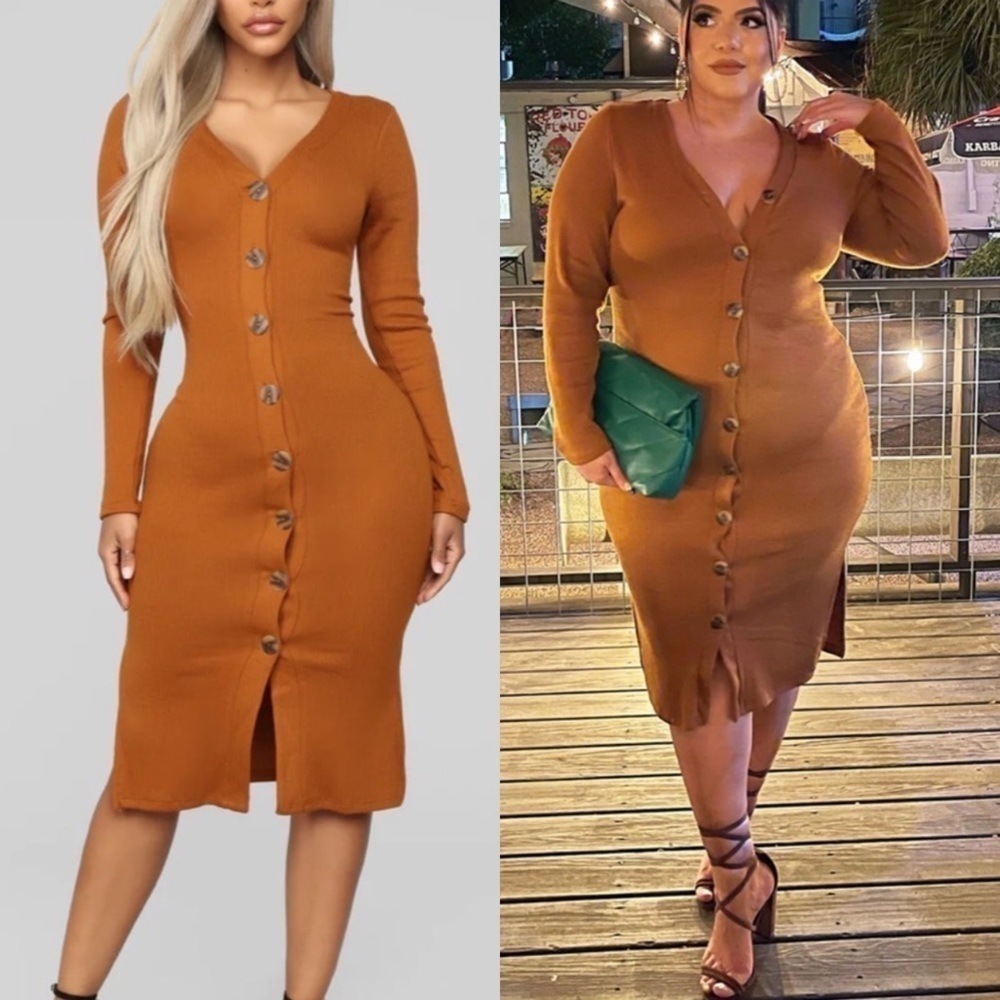 *Final Price*FASHION Nova Rust Sweater Dress. Size S, M, L, 1X, 2X, 3X